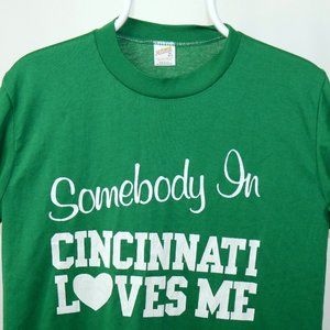 Vintage 80's Somebody in Cincinnati Loves Me Shirt